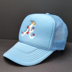 VGT,Nissun Baby Blue, Atlanta Braves Men's Baseball Trucker Hat.